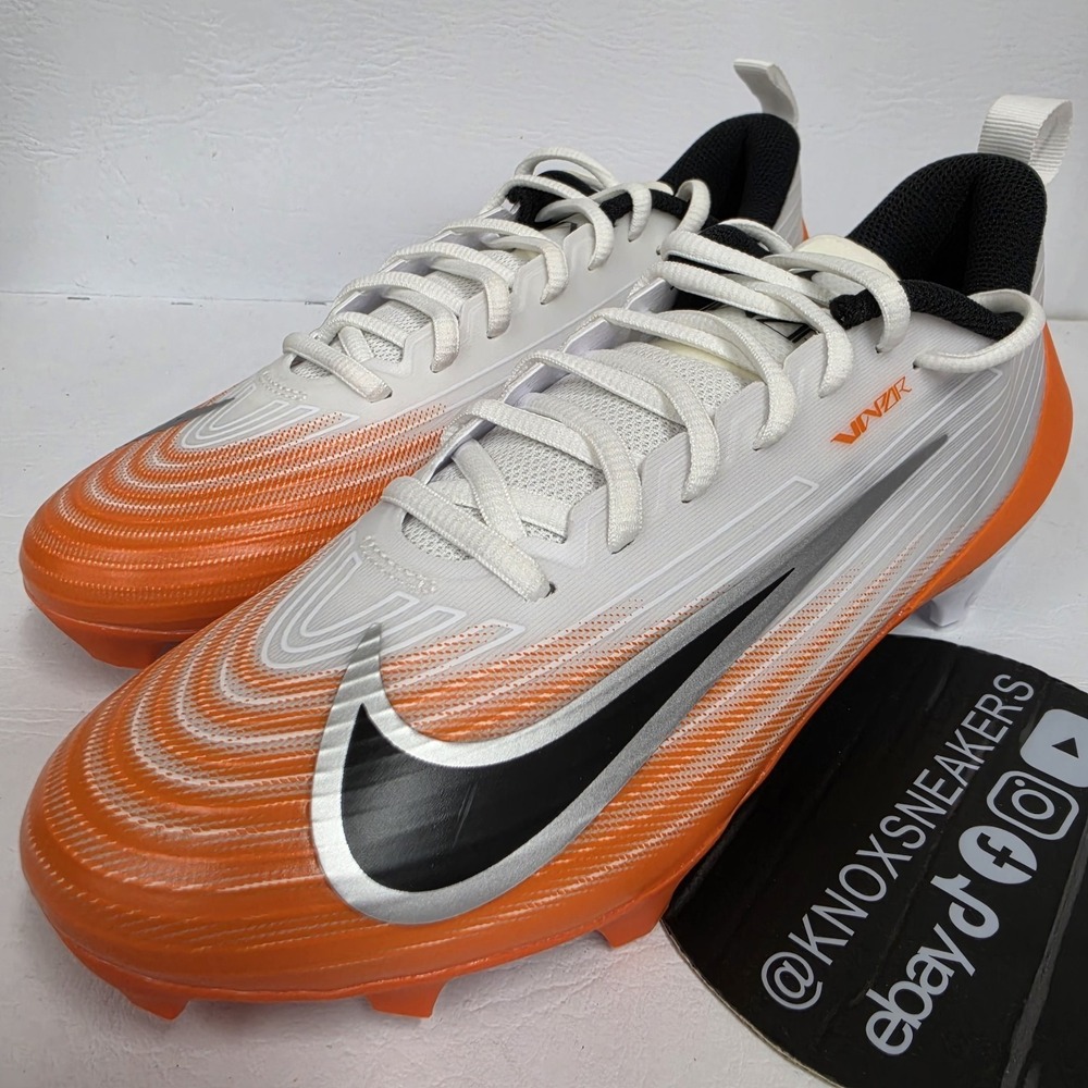 Nike Vapor Speed 3 TB White Orange Football Cleats HM8849-104 Men's Size 8.5 - Picture 1 of 7